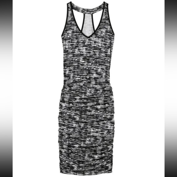 Athleta Racerback Ruched Asphalt Print Tee Dress Women’s Small - Picture 2 of 5